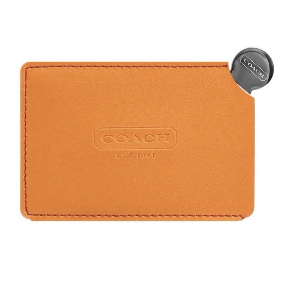 Genuine Designer Coach Slim Orange Unbreakable Mirror / Card Holder Gift